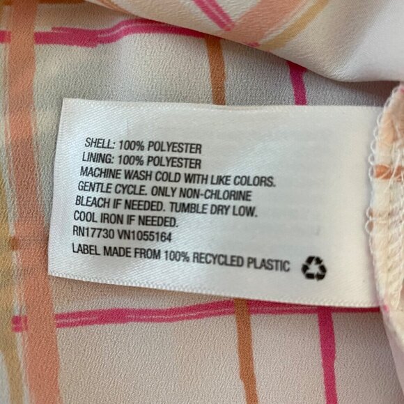 A New Day Ruffled Hem Floral Layered Tank Pink|Blue|Orange w/plaid liner. XS - Picture 8 of 9